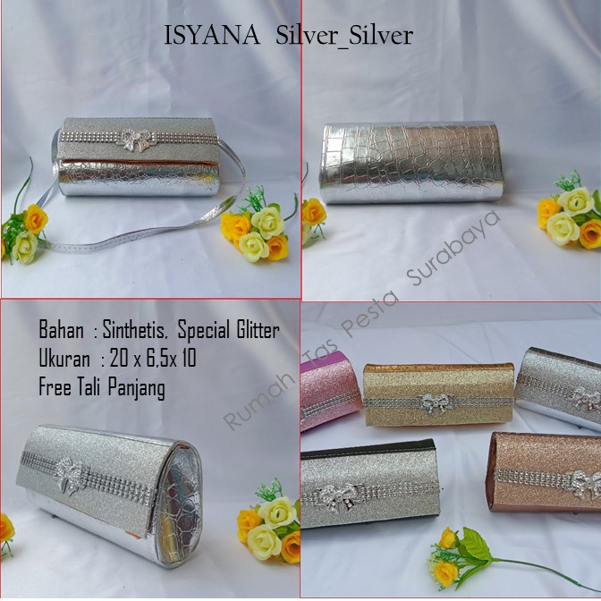 Tas Slempang,Tas Etnik,Tas Kekinian,ISYANA  Garis Tengah Silver