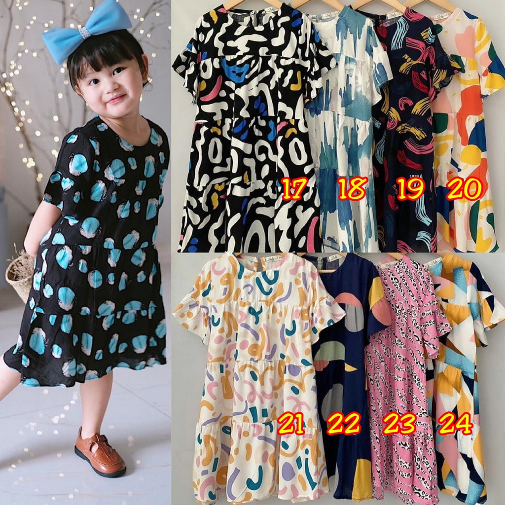 Dress Anak Susun Zada Bahan Rayon Viscose Super Premium Best Seller Terlaris