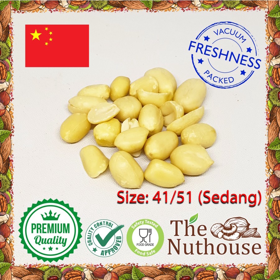 250gr Kacang Tanah Kupas / Blanched Peanut Kernel Size 41/51 (Sedang)