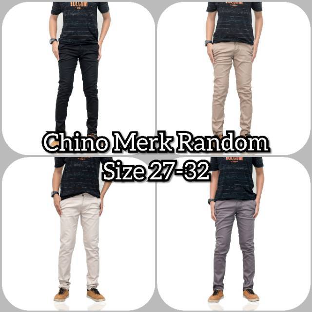 Celana Panjang Reguler Chino/Cino/Chinos Pria/Cowok Standar - Krem(Cream)/Abu(Grey)/Hitam(Black)