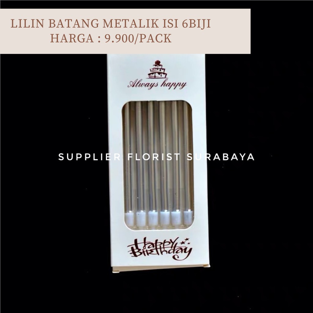 LILIN BATANG BIRTHDAY ULANG TAHUN METALIK ISI 6 BIJI PER PACK