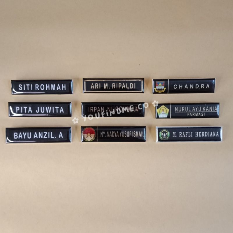 

Name Tag Resin Bahan Akrilik Penitik, Magnet/ Pin Nama/ Papan Nama Akrilik/ Papan Nama Penitik dan Magnet