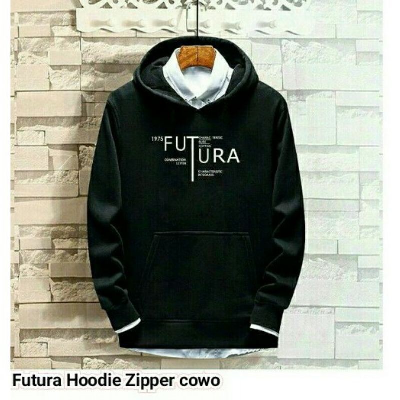 Futura Hoodie Zipper Cowo Fleece Keren'