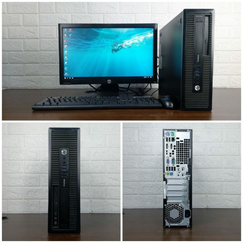 Paketan PC HP Elitedesk 800G1 Sff Core i5 Gen4 Ram 4GB HDD 500GB Lcd 19in Wide Berkualitas