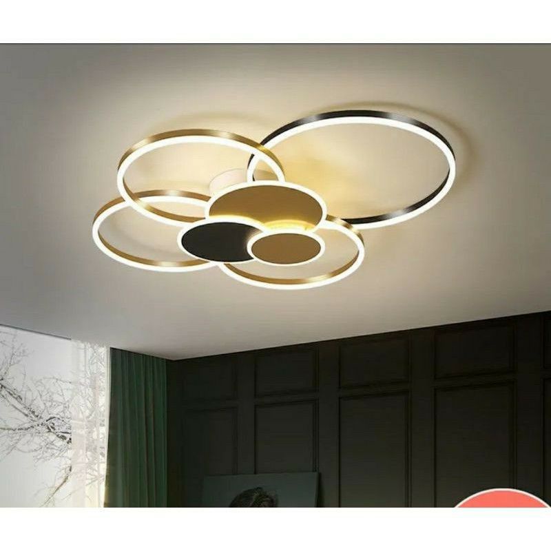 LAMPU GANTUNG MINIMALIS SEDERHANA TEMPEL PLAFON MODE BULAT WARNA KLASIK