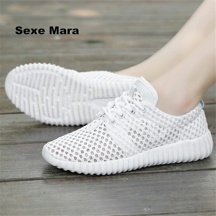SEPATU KETS AC115 - KETS WANITA CASUAL JARING PUTIH