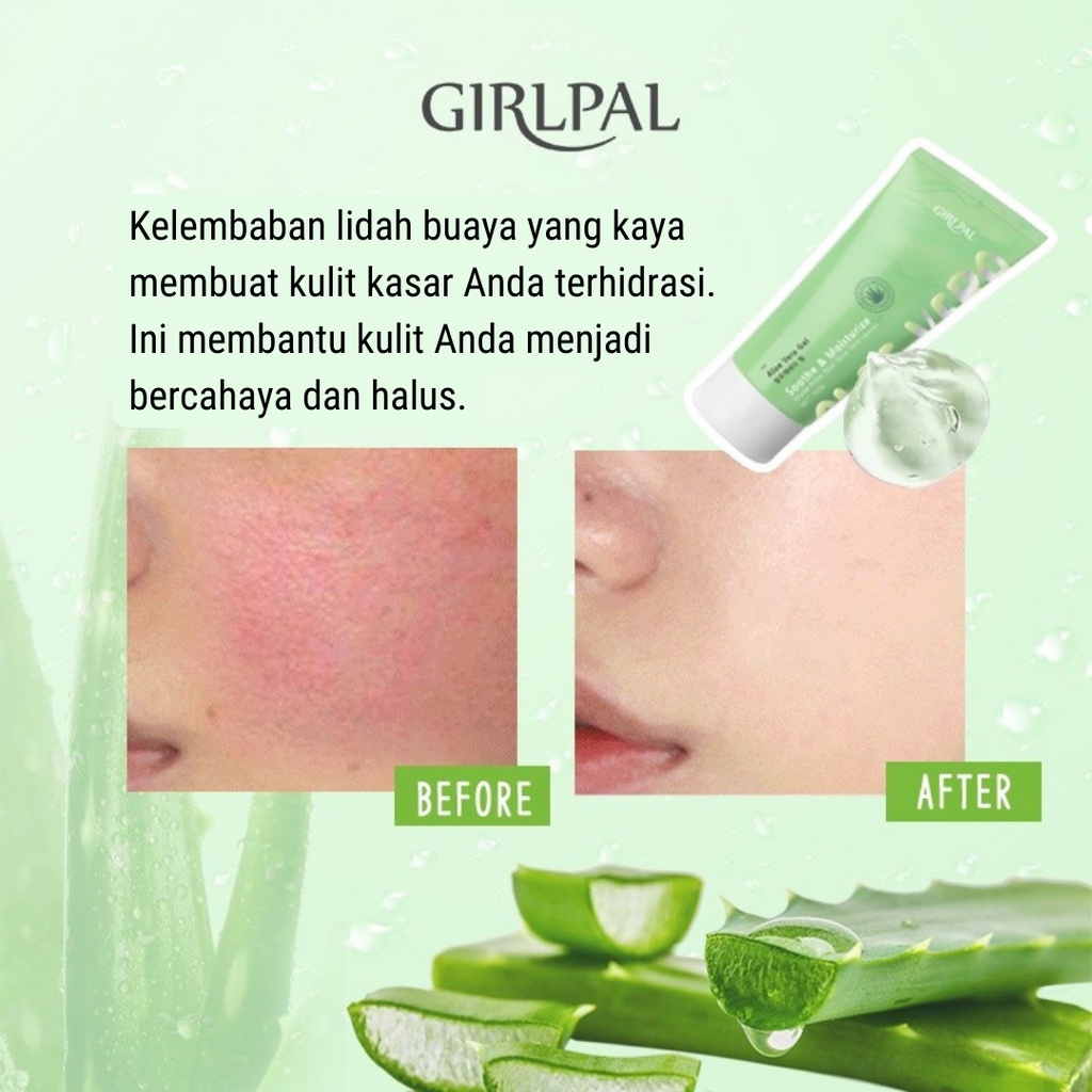 Girlpal Aloe Vera Gel Lidah Buaya Mousturizer Pelembab Wajah Moisturizer Gel Kulit Berminyak Aloevera Alovera Olevera Gel Lidah Buaya Ori Untuk Wajah Original Bpom