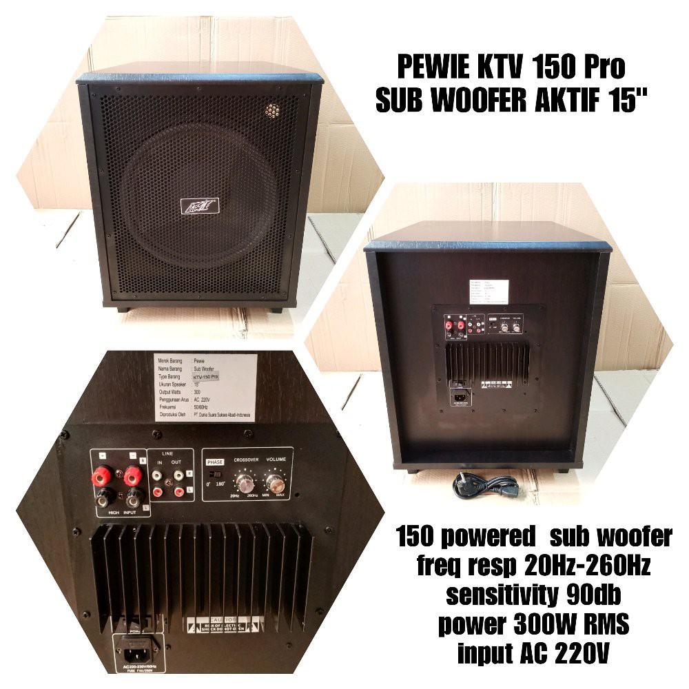 SUBWOOFER AKTIF 15 INCH PEWIE KTV 150 PROFESIONAL SOUND SYSTEM