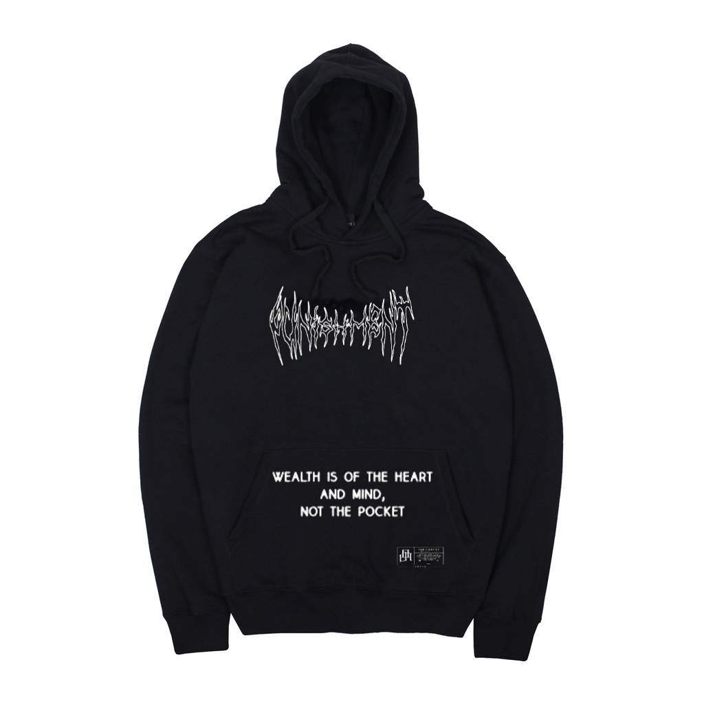 HOODIE PRIA PUNISHMENT METAL AESTHETIC HITAM PREMIUM ORIGINAL DISTRO FREE STRIKER