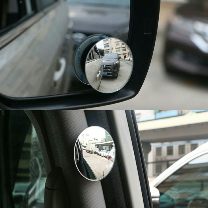 2Pcs Kaca Spion Mobil Tempel Cermin Blind Spot Mirror Car Putar 360