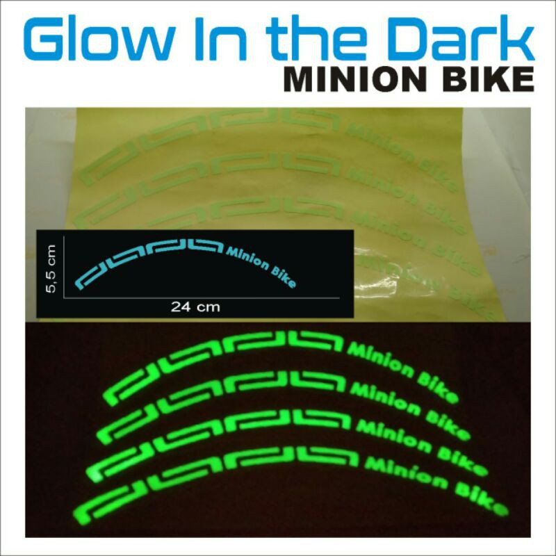 Stiker Velg Sepeda Minion GID cutting Sticker ring 20