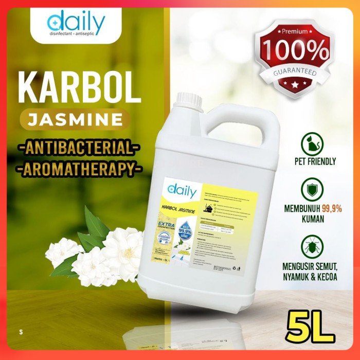 Karbol Jasmine 5 Liter Daily Premium Karbol Anti Nyamuk &amp; Serangga Karbol Rumah Sakit Karbol Lantai Dan Kamar Mandi