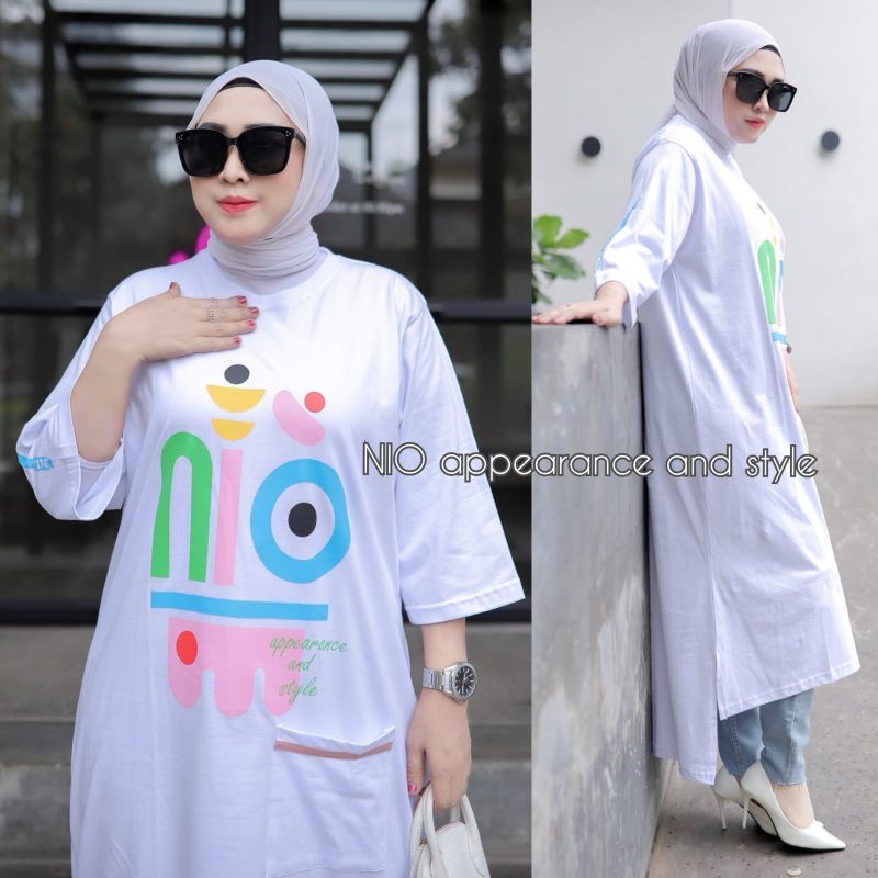 Pakaian Wanita Midi Dress Kaos Oversize Nionio Performance Combed20s