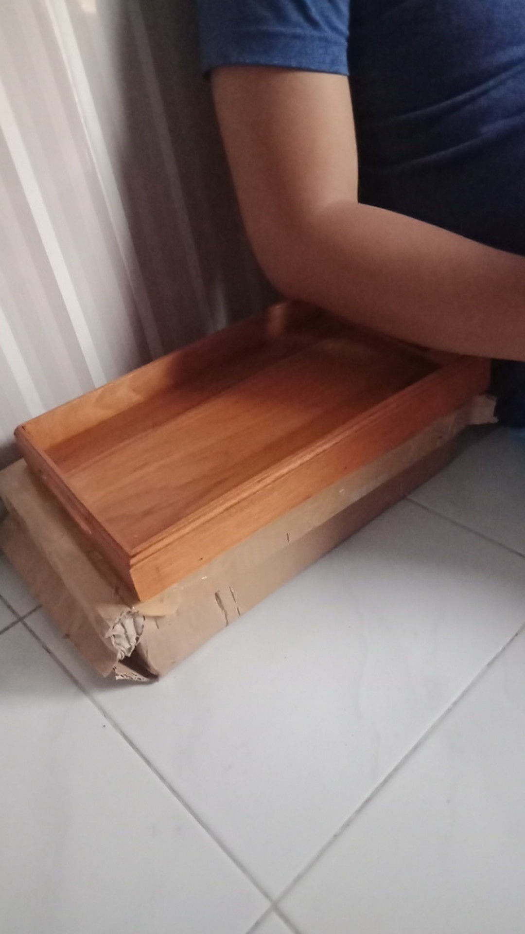 Nampan Kayu Original Kayu Jati 8 Gelas