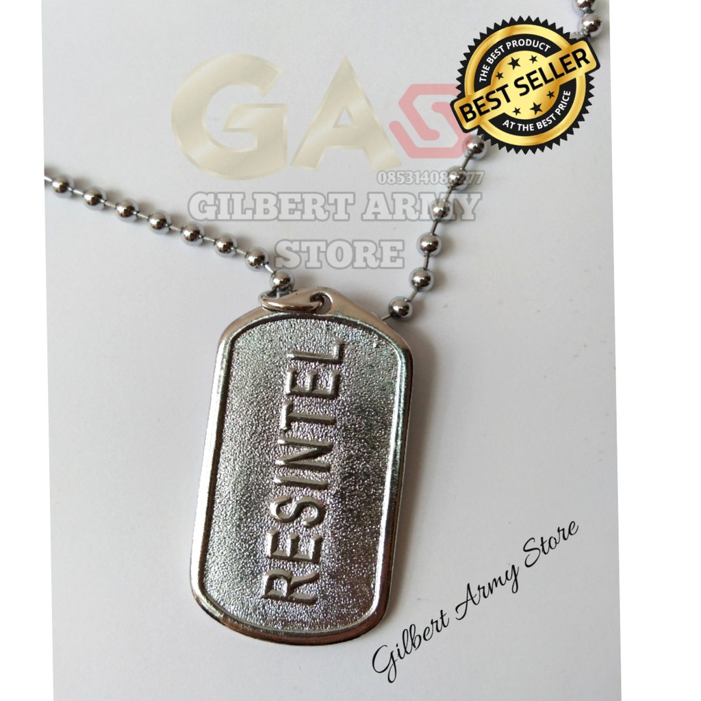GILBERT ARMY STORE-Kalung Rest Intel- Kalung Militer Logo Rest Intel-Kalung anti Karat Logo Rest Int