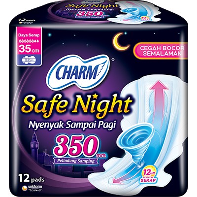 CHARM Safe Night Gathers 35 cm 12 pads