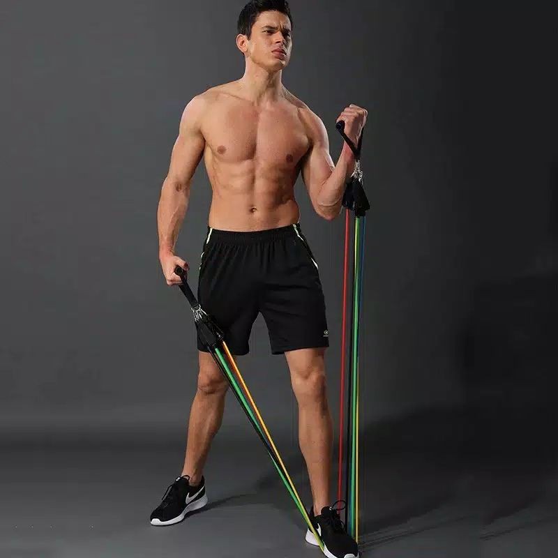 pull rope resistance band elastic 11 per set yoga workout gym