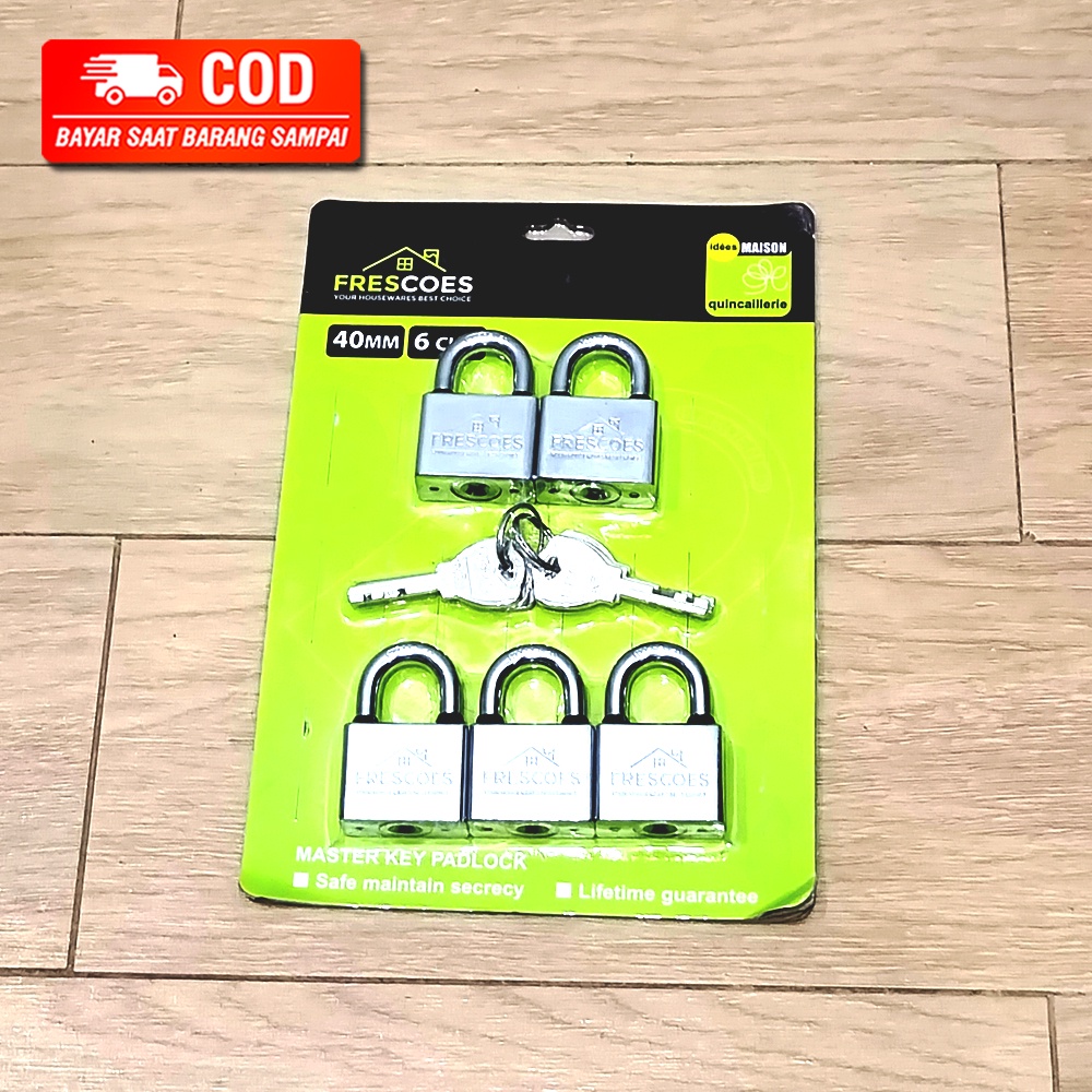 GEMBOK MASTER KEY ISI 5 SET / KUNCI GEMBOK MASTER KEY ISI 5 SET UKURAN 40 MM