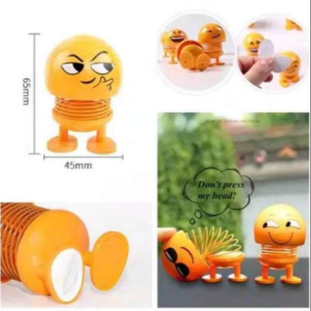 Boneka mobil emoji goyang goyang