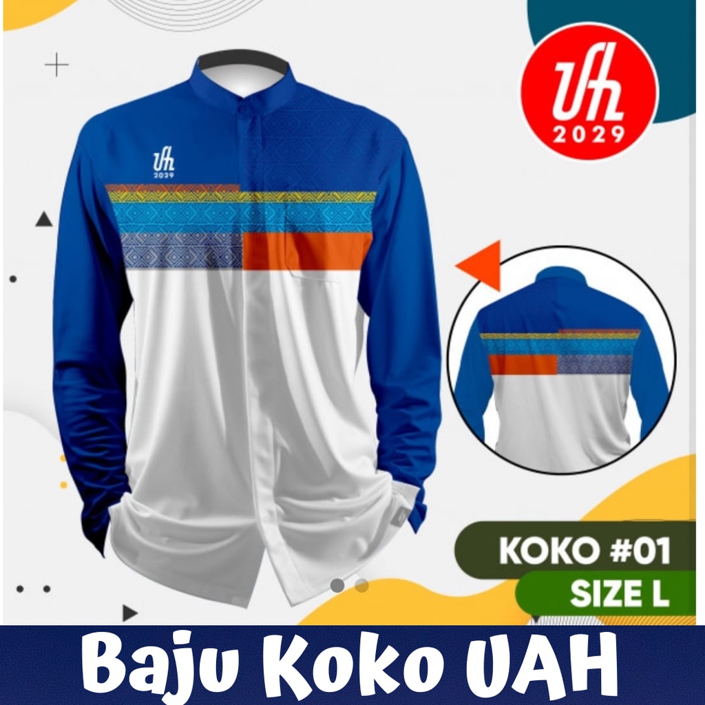 Baju koko UAH ustadz adi hidayat kualitas premium lengan panjang pendek lembut dan halus pria dewasa