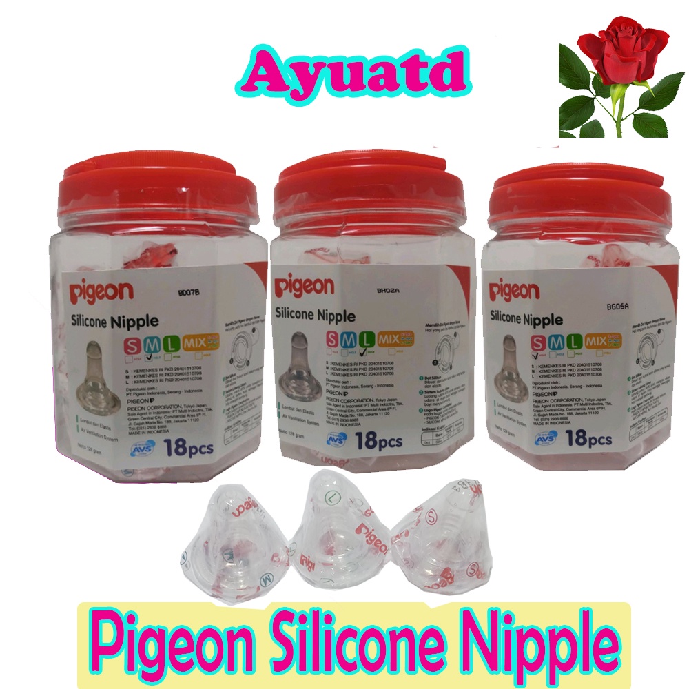 Dot Pigeon Silicone Nipple Toples Isi 18 pcs