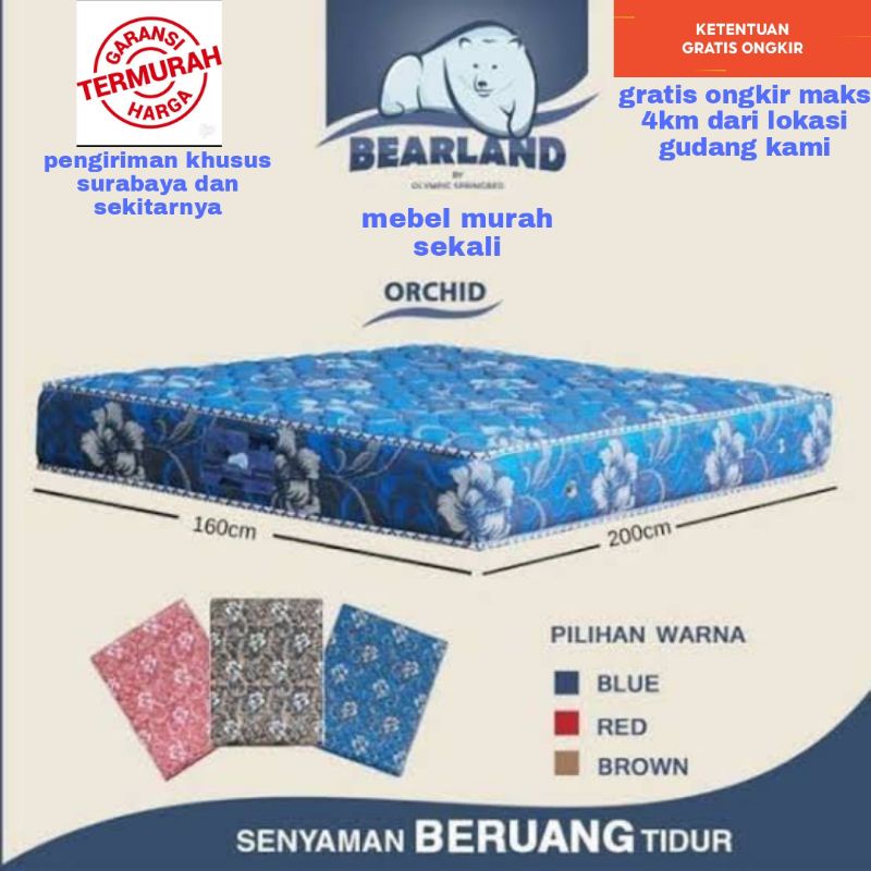(PROMO) Spring Bed Olympic Bearland Honey 160cm x 200cm (Melayani Jawa Timur)