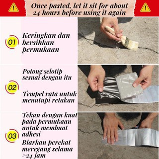 Lakban Anti Bocor Lem Anti Air Aluminium Foil Butyl Super Waterproof Tape Tambal Silver , Lem Talang Tambal Atap Rum