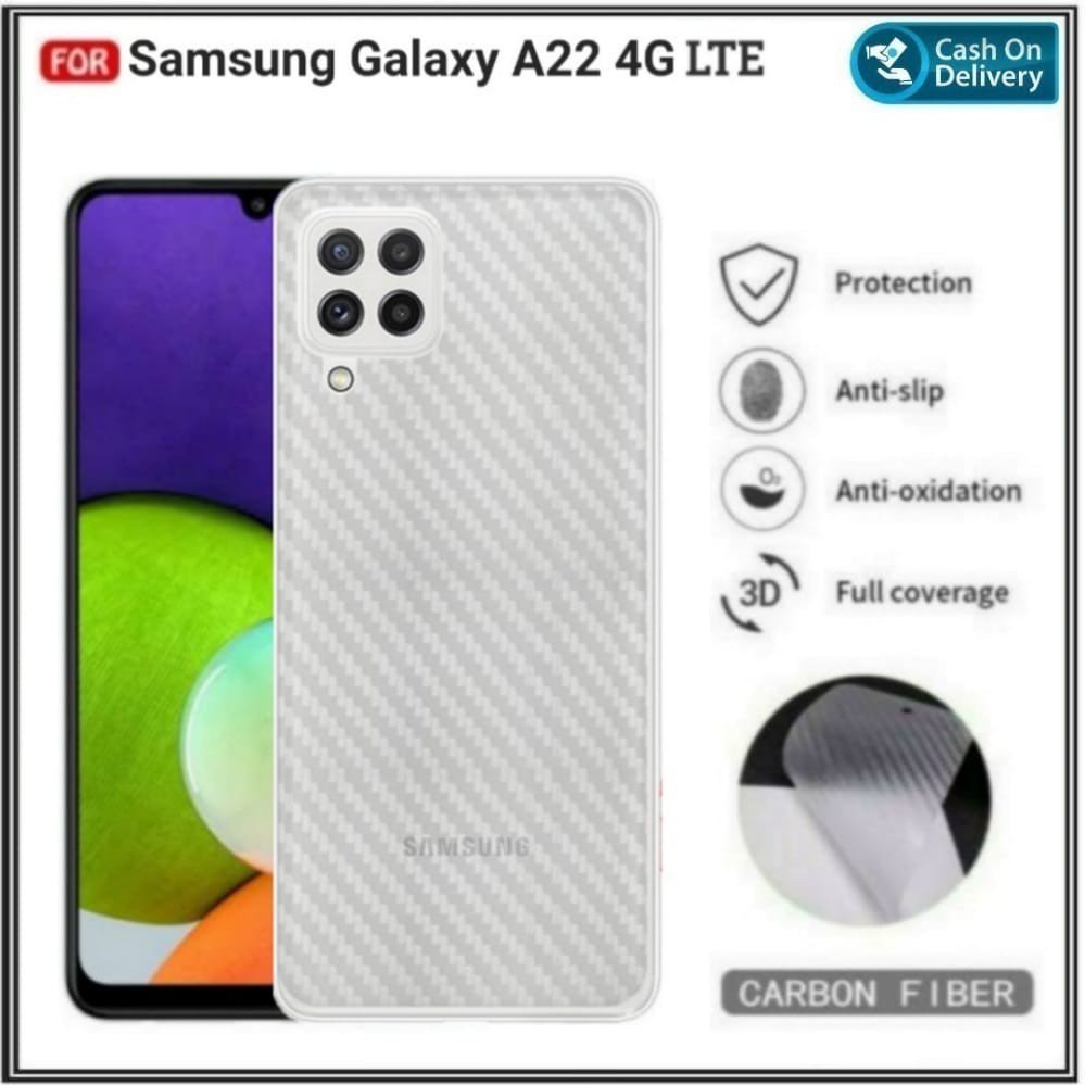 Garskin Carbon Samsung Galaxy A22 4G / A22 5G / A22 LTE / A22 4G LTE Skin Anti Gores Belakang Hp