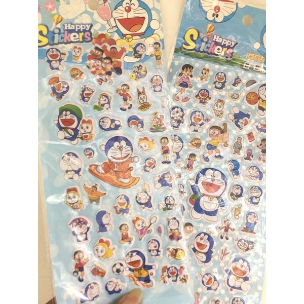 Sticker karakter pooh frozen boy girl music princess avenger 3D glitter-Doraemon