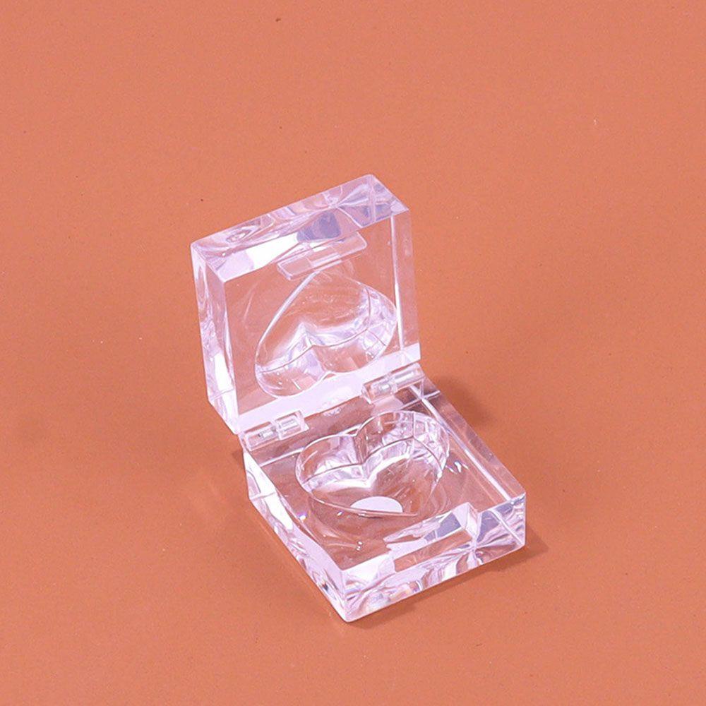 Agustinina Kotak Lipstik Kosong Plastik Transparan Cream Wajah Persegi Botol Isi Ulang Bentuk Hati Makeup Jar Pot Mini Wadah Kosmetik