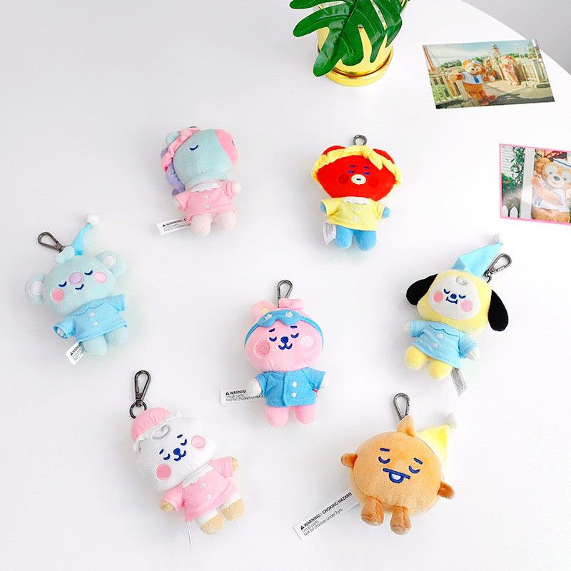 Kpop Bt21 Boneka Mewah Mainan Lucu Lembut Bantal Gantungan Kunci Key Ring Charm Liontin