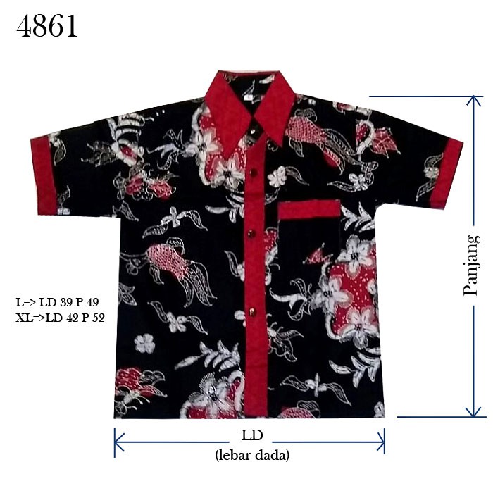 Kemeja Atasan Hem Batik Anak Wildan Usia 8 12 th