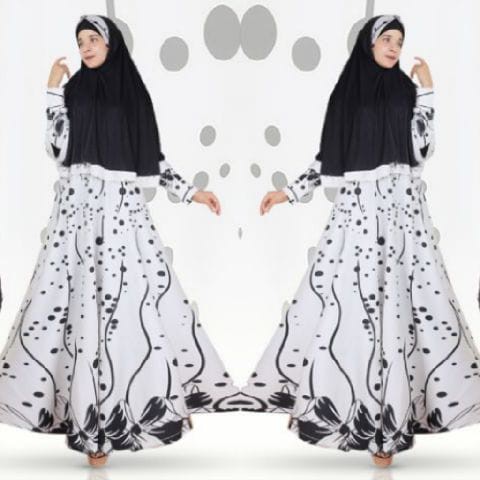[Sungkar syarii putih FT] gamis wanita jersey putih