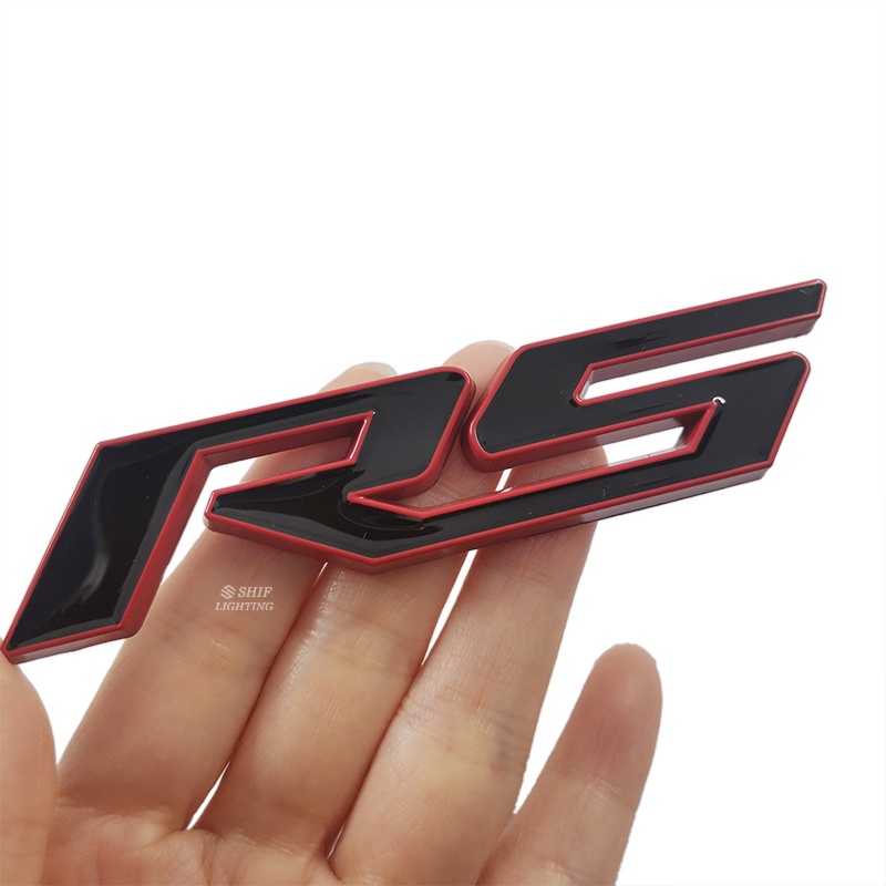 1pc Stiker Emblem Logo RS R5 Bahan Metal Untuk Fender Samping Mobil CHEVROLET