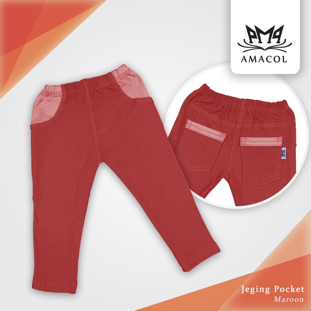 Amacol Celana Jegging Pocket Anak by Amacol (Maroon)