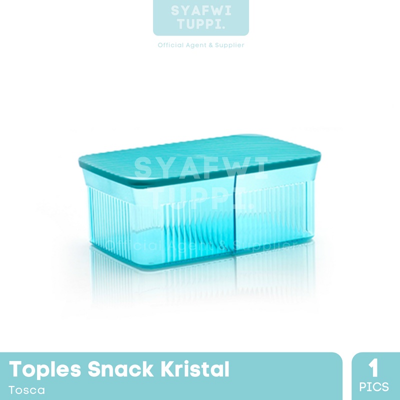 Toples Snack Kristal 2 Sekat/ Tempat Box Cemilan Kue Keripik Crystal - Snack It warna unggu gold dan