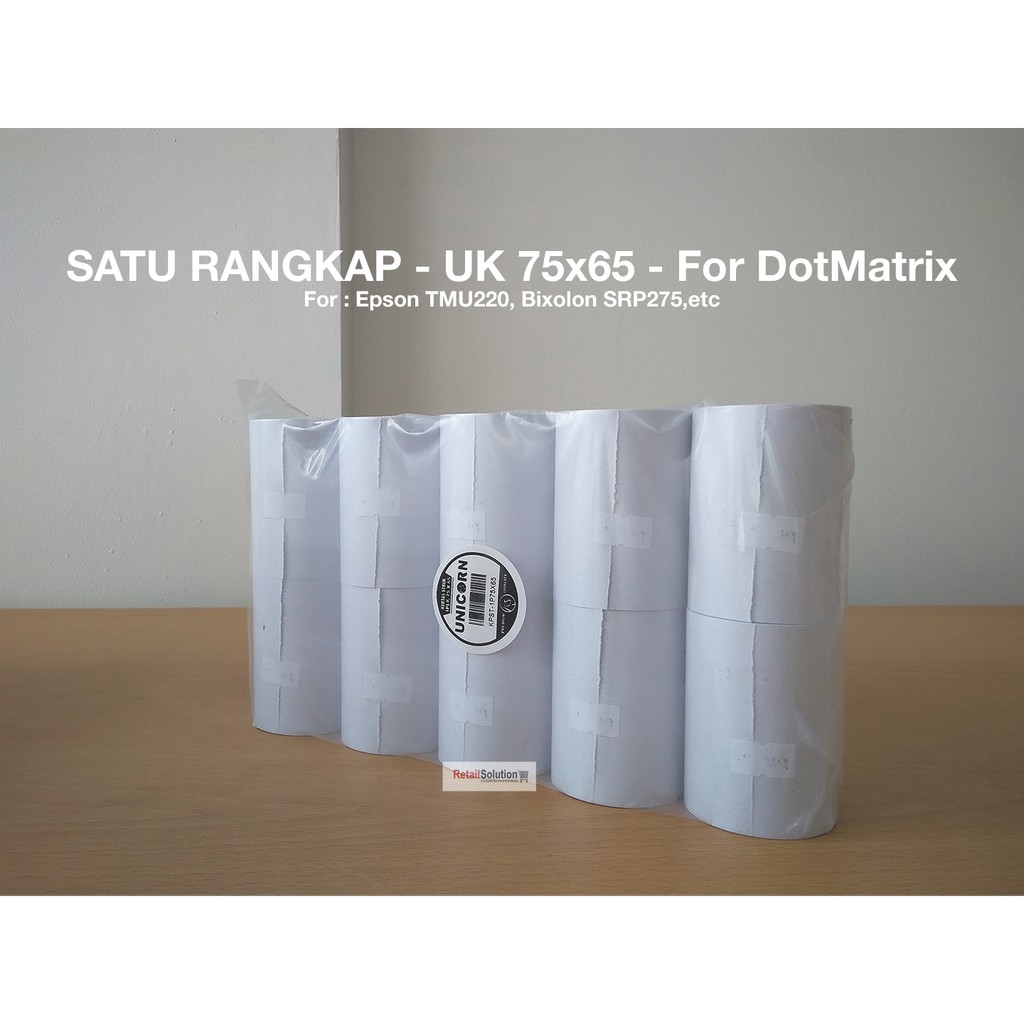 Kertas Struk Kasir DotMatrix HVS 1PLY / 1 Ply / 1 Rangkap NCR