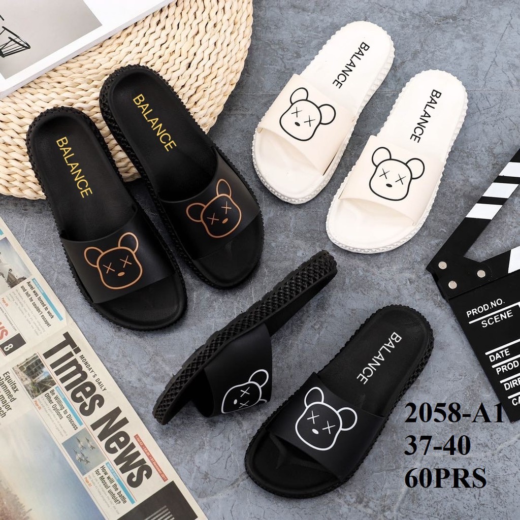 Sandal Selop Kokop Kaws Unisex Balance Import Sendal Jelly Slip Empuk Santai Rumah Hotel 2058 LMOHTM