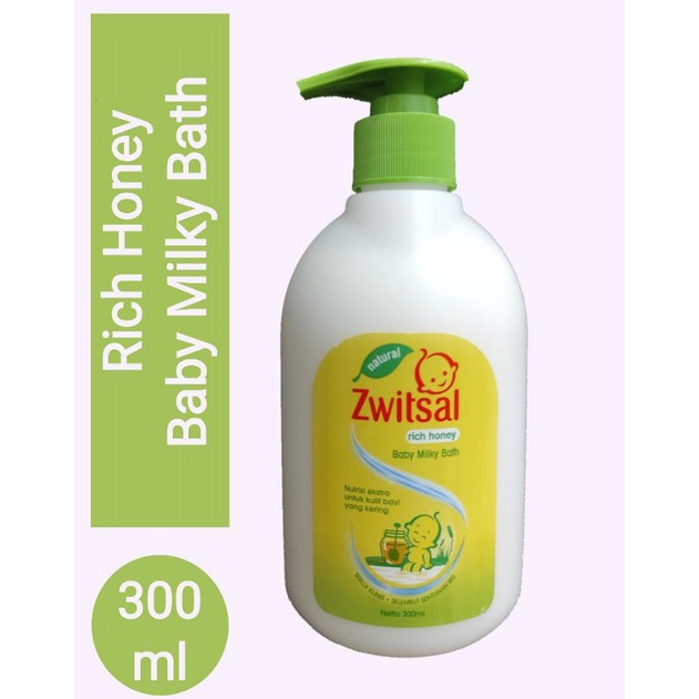 Zwitsal Baby Milky Bath Rich Honey Pump 300ml