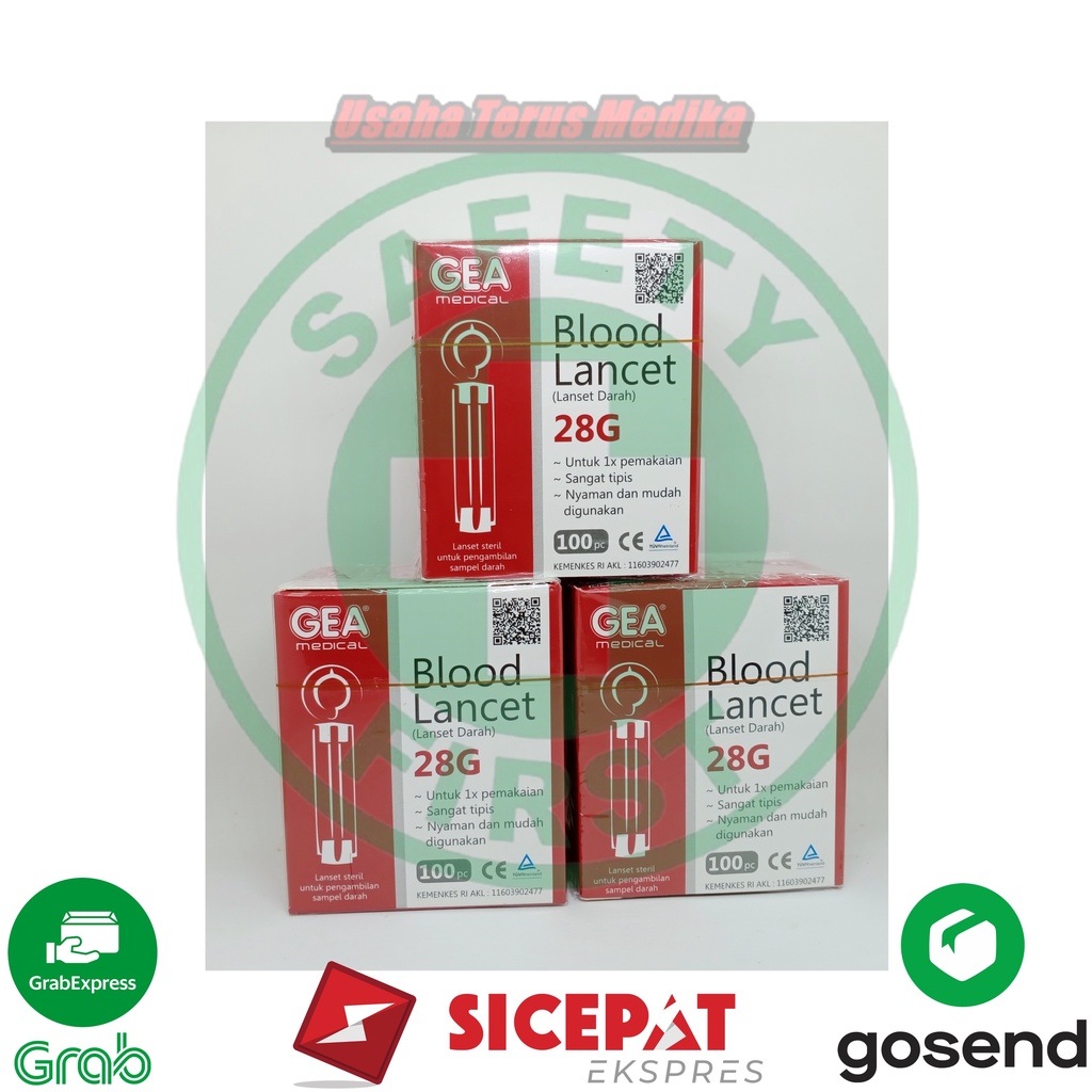 Jarum Lancet Gea 28G Blood Lancet isi 100 Pcs