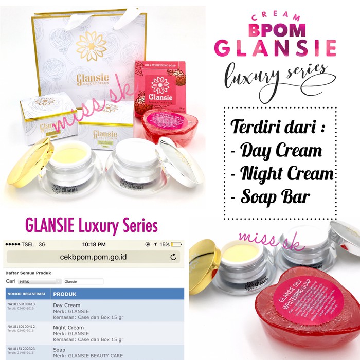 [ Luxury Series ] Paket Cream Glansie Luxury BPOM