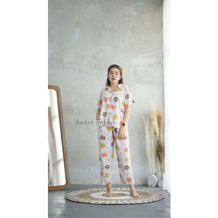 PIYAMA KANCING BABYDOLL KANCING SETELAN BUSUI RAYON | SETELAN MENYUSUI | PIYAMA MENUYUSUI | SETELAN lengan pendek ONE SET RAYON