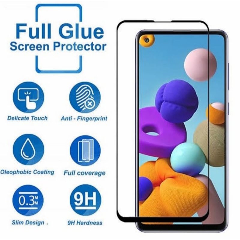 Samsung A20s A21s tempered glass anti gores kaca full lcd