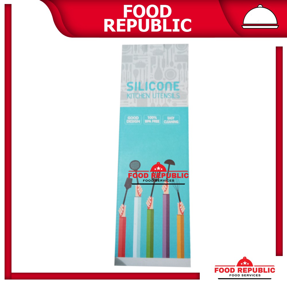 CYPRUZ KH SPATULA SILIKON 10 PCS SET GAGANG KAYU SUTIL SODET RAINBOW