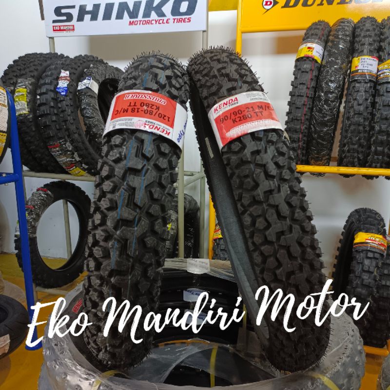 satu set ban 21 18 KENDA K280 dual purpose 90/90-21 120/80-18 untuk motor KLX CRF WR155
