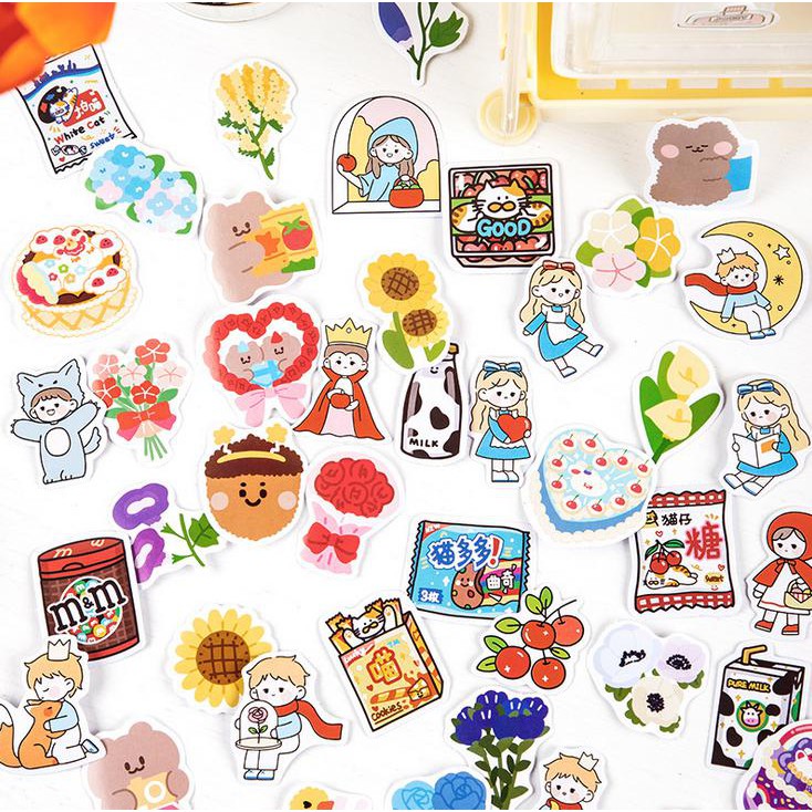 [MILOLI] 46Pcs SWEET DREAMS Deco Sticker DIY Scrapbook Stiker Jurnal Diary Planner Kotak - B0260-2