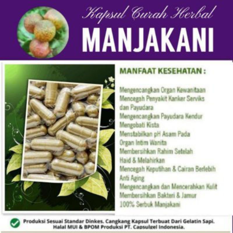 

MANJAKANI kapsul curah perapat miss V Jamu herbal isi 100