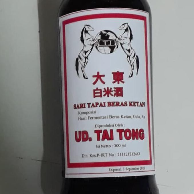 

Arak putih sari tapai beras ketan UD.Tai Tong cap kuda 300ml