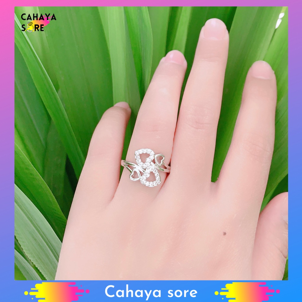 Cincin Xuping Silver Cincin Dewasa Model Permata 18K CD28