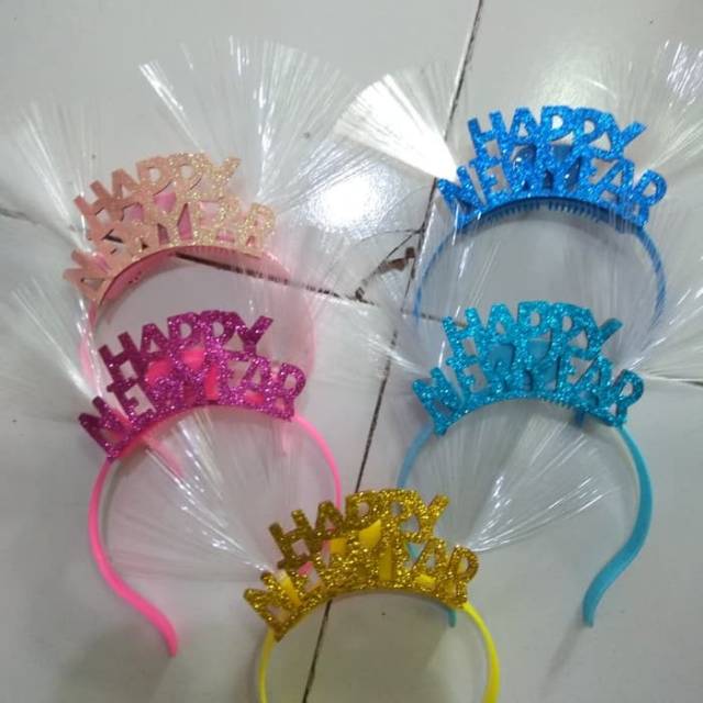 Bando tahun baru new year led light bandana